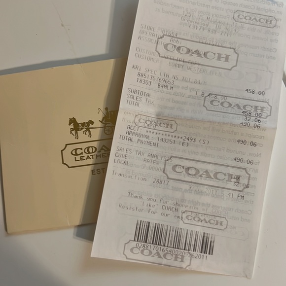 2011 Coach Kristin Spectator Hobo Crossbody Parchment w/gray croc/python detail - Picture 6 of 6